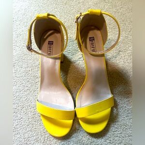 IDIFU Vibrant Yellow Heeled Sandals